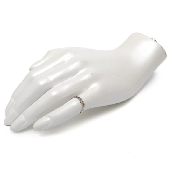 Vintage Silver Link Band Ring Delicate Minimal Understated Pinky Ring - Picture 2 of 13